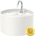 Wonder Creature Ceramic Cat Water Fountain 2.2L/74oz (White) | Quiet Pet Fountain with BPA-Free Ceramic Material, Triple Filtration System, Easy Cleaning Design for Cats and Dogs by WonderCreature