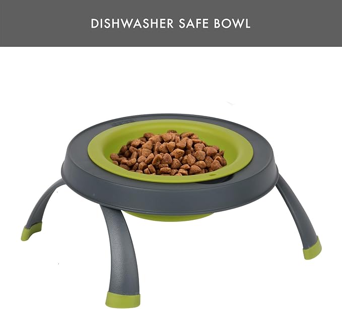 Dexas Pets Elevated Pet Feeder, Large, 4 Cup Capacity, Green, Raised Pet Food and Water Bowl - Image 7