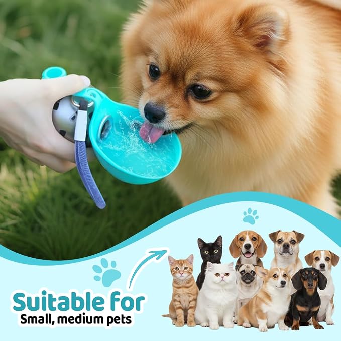 Portable Pet Water Bottle, 285ml/10 Oz Stainless Steel Compact Dog Drinking Bottles Leak Proof Cat Travel Water Bottles with Foldable Silicone Bowl for Outdoor Walking Hiking - Image 7