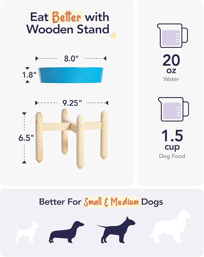 LE TAUCI Ceramic Slow Feeder Dog Bowls for Small and Medium Breed, 1.5 Cups Elevated Dog Bowl for Fast Eaters, Puzzle Bowl for Small Dogs and Cats, Vortex Blue - Image 5
