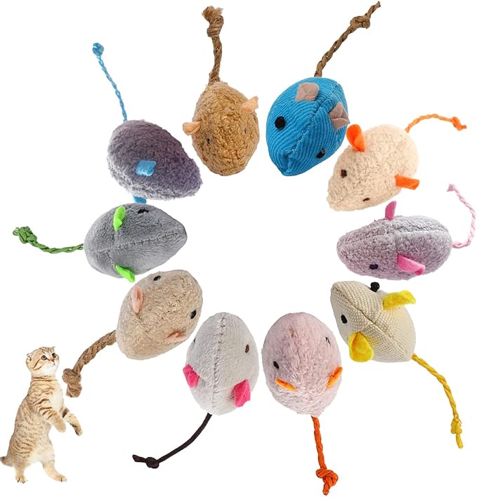 Catnip Toy, Cats Mouse Plush Cat Toys, Cat Mice & Animals Toys for Indoor Cats and Kittens, Cat Chew Toy for Exercise for Pet Cat Kitten Kitty (6 Packs) by ISMARTEN