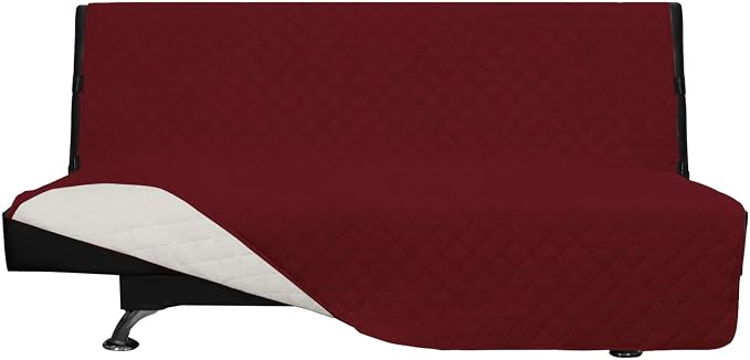 Easy-Going Reversible Couch Cover, Large Futon Sofa, Christmas Red/Ivory | Machine Washable Slipcover For Dogs, Water Resistant Furniture Mat For Living Room, Non-Slip Sofa Cover, Pet Friendly by Easy-Going