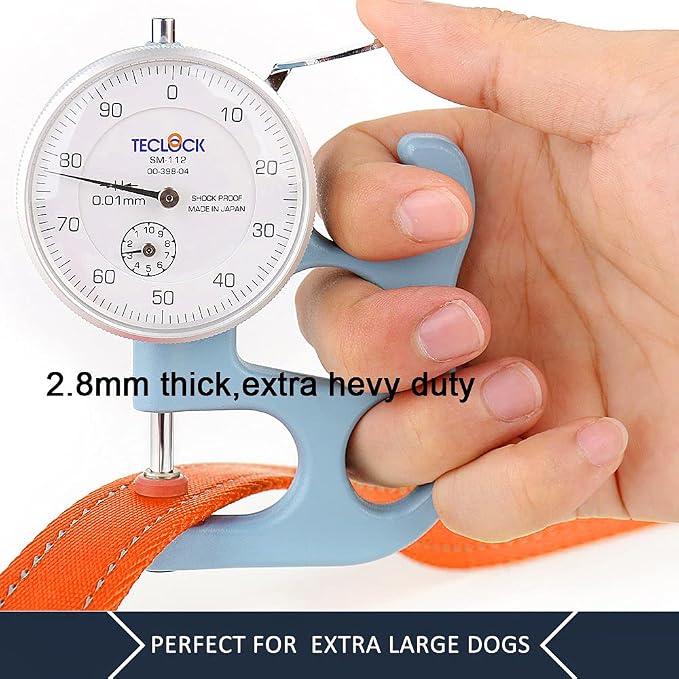 Plutus Pet Double Handle Dog Leash, 4 FT Long, for Medium Large Dogs | Reflective Nylon, Soft Padded 2 Handles, Heavy Duty for Training, Dual Handle Lead, 4 FT x 1”, Orange - Image 6