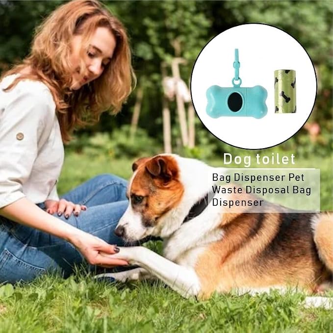 Pet Waste Bag Dispenser, Bone Shaped Portable Dog Poop Bags Container | Poop Bag Dispenser, Dog Poop Bag Dispenser, Portable Poop Bag Holder Clip, Bone Shape, Turquoise Blue - Image 2