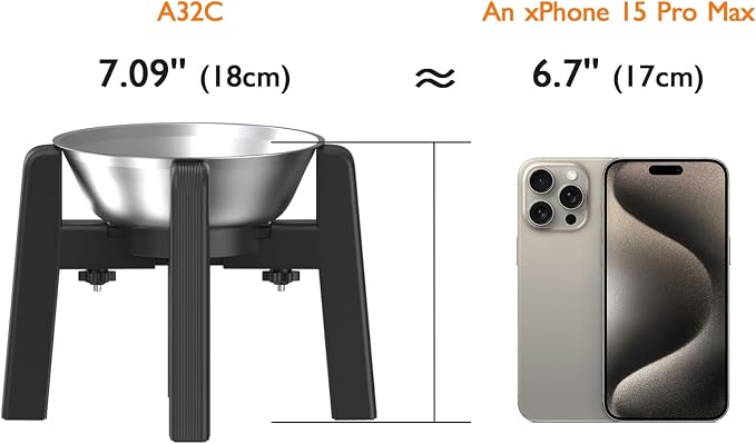 Elevated Dog Bowl, Raised Dog Bowl Stand with Stainless Steel Bowl | Elevated Pet Water & Food Bowl for Medium Dogs, Stable and Anti-Slip Raised Bowl - Image 5