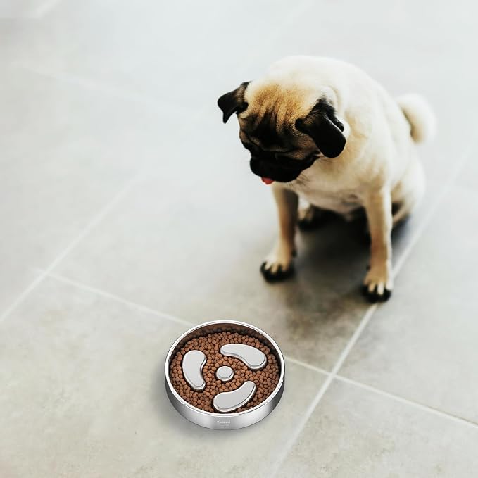 Feedoo Slow Feeder Dog Bowl-1Cup for Small Puppy, Double-Layer 304 Stainless Steel Puzzle Bowl, Anti-Choking for Fast Eaters, Non-Slip Base, Dishwasher Safe [2Pack] - Image 8