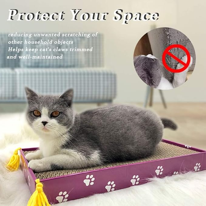 PEEKAB Cat Scratcher Cardboard Wide Scratching Board Reversible Corrugate Cat Scratch Pad with Box Catnip Included Large 3PCS - Image 3