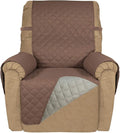 PureFit Reversible Recliner Chair Covers Couch Covers for Dogs, 19 in | Brown/Beige, Water Resistant Couch Protector, Washable Pet Couch Cover with Non Slip and Elastic Straps For Kids by PureFit