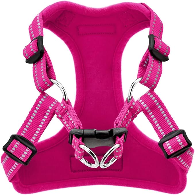 Voyager Step-in Flex Adjustable Dog Harness - Fuchsia, Large | 20 - 25" in Chest, Fully Adjustable, Reflective Bands, All Weather Breathable Air Mesh, Lightweight, Fast Drying - Image 2