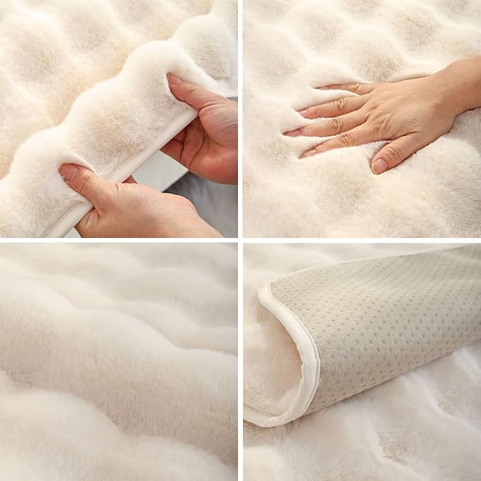 Faux Fur Couch Covers for Sofa Thick Fuzzy Sofa Covers for Dogs | Soft Warm Couch Cover Shaggy Fuzzy Sectional Sofa Cover Non-Slip Plush Sofa Slipcover Furniture Protector - Image 7