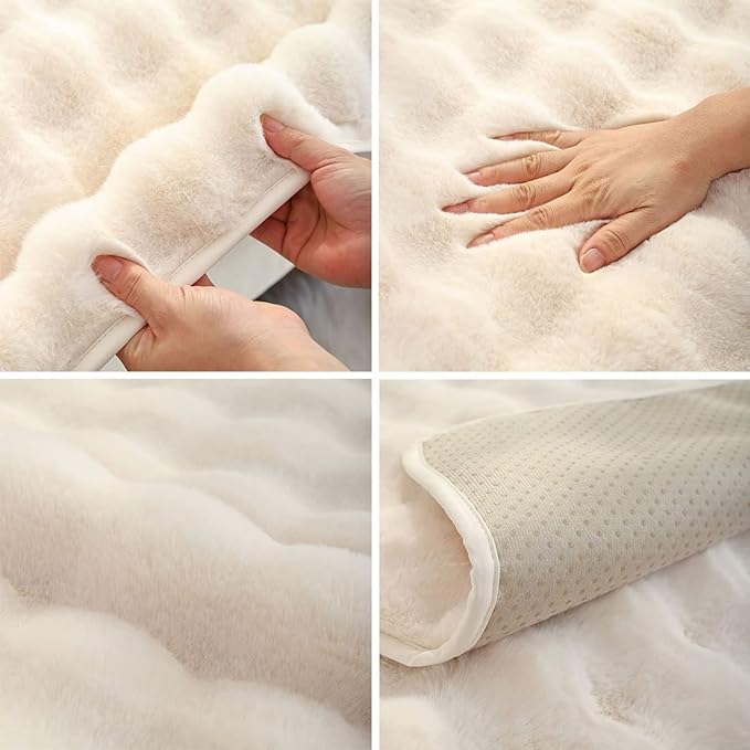 Faux Fur Couch Covers for Sofa Thick Fuzzy Sofa Covers for Dogs | Soft Warm Couch Cover Shaggy Fuzzy Sectional Sofa Cover Non-Slip Plush Sofa Slipcover Furniture Protector - Image 7