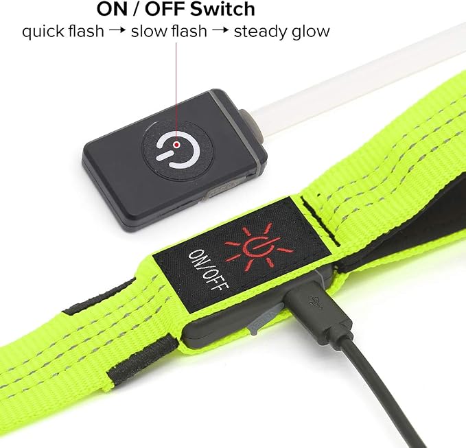 Illumifun LED Dog Leash, 4FT Reflective Light Up Dog Leash, Safety Flashing Dog Lead Light Glow in the Dark (Green Ⅲ) - Image 3