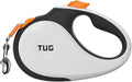 TUG Original Retractable Dog Leash, 16 ft (Medium, White/Orange) | 360° Tangle-Free Retraction, 16 ft Tape, Quick Thumb Lock, Anti-Slip Handle, For Dogs Under 55 lbs by TUG
