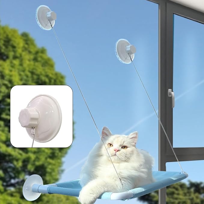 AccEncyc Thick Suction Cup Cat Perches 4Pcs Cat Hammock Replacement Screw Suction Cups for Window Seat - Image 6