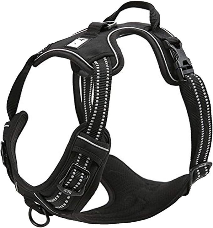 TRUE LOVE Adjustable No-Pull Dog Harness Reflective Vest, Black, S | Front Clip, No-Choke, Soft Padded, Control Handle, Anti Escape, Dog Car Harness, Walking and Training, Escape Proof, TLH5651 by TRUELOVE