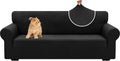 XINEAGE Stretch Jacquard Sofa Cover, Non Slip Sofa Slipcover for Dog | High-Stretch Fabric. Wear-Resistant, Pet Friendly. Easy Install & Washable for Living Rooms, Offices.Classic Black by XINEAGE