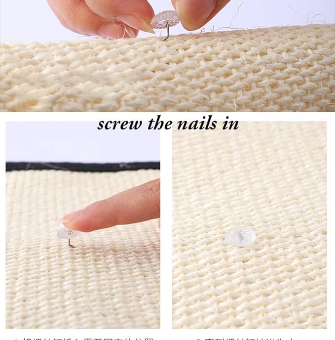 HAOZAIKEJI Cat Scratcher Mat, 2PCS Natural Sisal Cat Scratching Pad, Heavy Duty Couch Guard, Protecting Furniture, Easy Installation, Indoor, All Breed Sizes, Durable, Eco Friendly, Non Toxic - Image 3