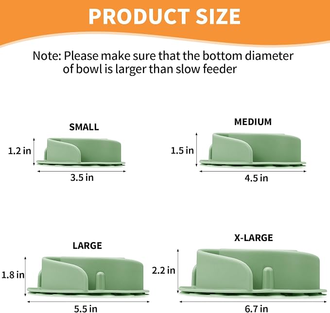 Slow Feeder Dog Bowls Insert, Bestalk Soft Silicone Slow Eating Feeder Insert with Suction Cups for Small, Medium and Large Dogs, Fit into Basic and Elevated Dog Bowls, Green - Image 6