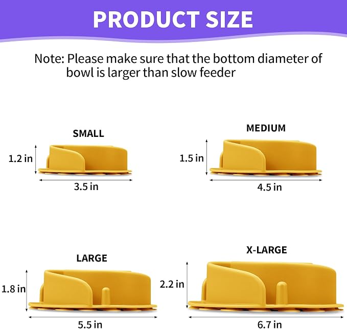 Slow Feeder Dog Bowls Insert, Animire Soft Silicone Slow Eating Dog Food Bowl for Small, Medium and Large Dogs, Compatible with Regular and Elevated Bowls - Image 6