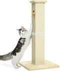 Made4Pets Cat Scratching Post for Indoor Cats, Sisal Cat Scratcher, 32" | Full Sisal Surface, Durable for Heavy Scratchers, Stable Base, Full-Body Stretching, Feather Toy for Kittens & Adult Cats by Made4Pets