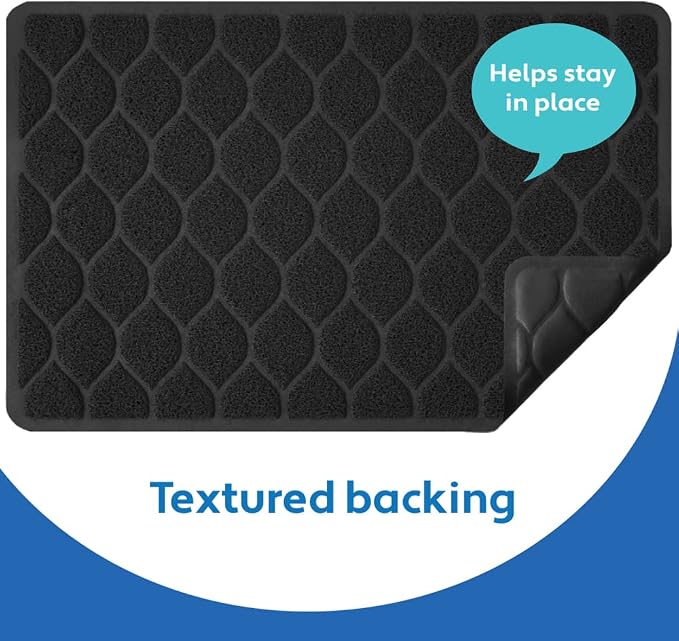 MIGHTY MONKEY Waterproof BPA Free Cat Litter Box Trapping Mat, Easy Clean Floors, Textured Backing, Soft on Sensitive Kitty Paws, Cats Accessories, Less Waste, Stays in Place, 24x17, Black - Image 7