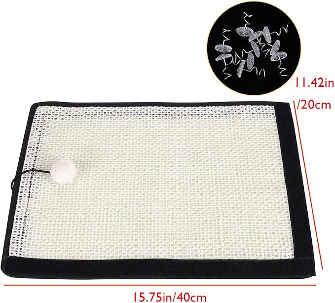 HAOZAIKEJI Cat Scratcher Mat, 2PCS Natural Sisal Cat Scratching Pad, Heavy Duty Couch Guard, Protecting Furniture, Easy Installation, Indoor, All Breed Sizes, Durable, Eco Friendly, Non Toxic - Image 5