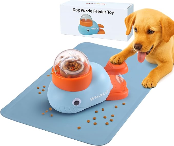 Interactive Dog Toys & Cat Toys for Indoor Cats, Dog Puzzle Toy Slow Feeder Bowl, Puppy Enrichment Toys, Interactive Cat Toys, Dog Feeder Puzzle Toy for Smart Dogs to Keep Them Busy with Silicone Mat by Unknown