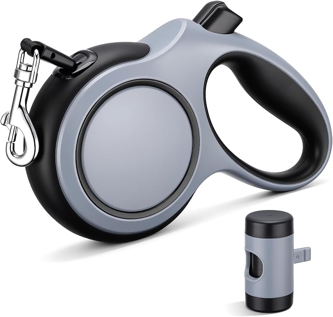 Segarty 16 Ft Retractable Leash with Waste Bag Dispenser, 5m Dog Leash with Anti-Slip Handle 360°Tangle-Free Retraction for Pet up to 66 Lbs, Durable Walking Accessory with One-Handed Brake Pause Lock by Segarty