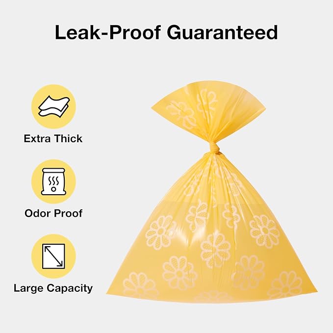 VETRESKA Dog Poop Bag Dispenser with Daisy Scented Waste Bags, 105 Counts | Leak Proof and Extra Thick Pet Waste Bags for Dog Walking and Cat Litter - Image 2