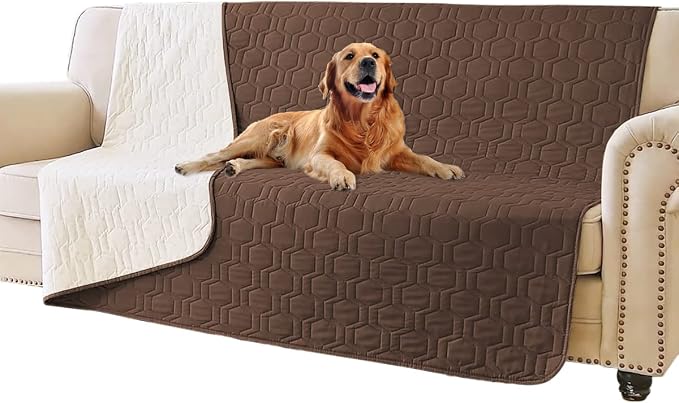 Tcksstex Waterproof and Anti-Slip Dog Bed Cover and Pet Blanket Sofa Pet Bed Mat ，car Incontinence Mattress Protectors Furniture Couch Cover for Most Cats Dogs, Pets（52x82-Chocolate） by TcksstexFauxFurDogBedCover