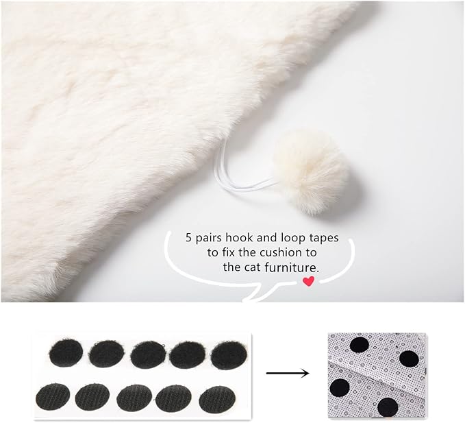 SHENGOCASE 2-Pack 16" Square Faux Rabbit Fur Cat Dog Bed Cushion Pad Mat, Cat Tree Tower Replacement Cushion Pad, Pad for Window Perch, Cat Dog Carrier House Cage Crate Kennel Furniture - Image 3