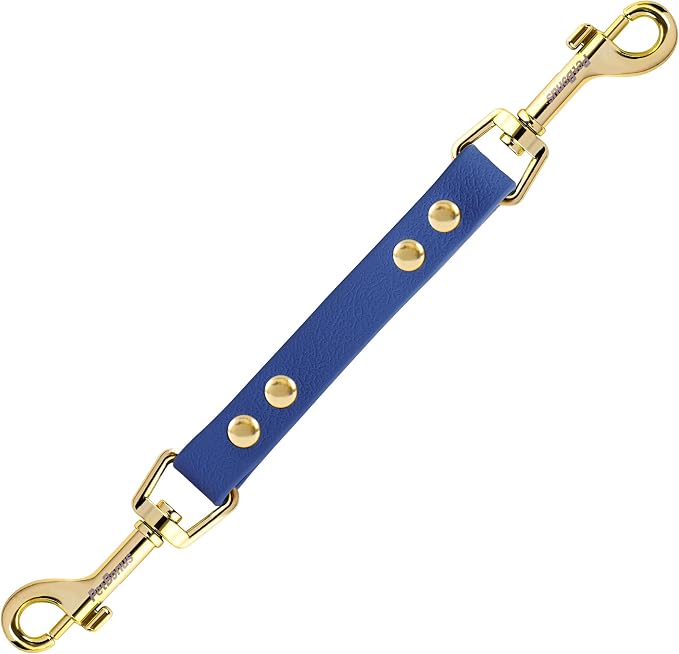 PetBonus Dog Collar Safety Clip, Waterproof Backup Safety Strap | Prong Collar to Harness Connector, Escape Proof, Odor Proof, Easy to Clean, Double Ended Clasp for Training Walking, Blue by Petbonus