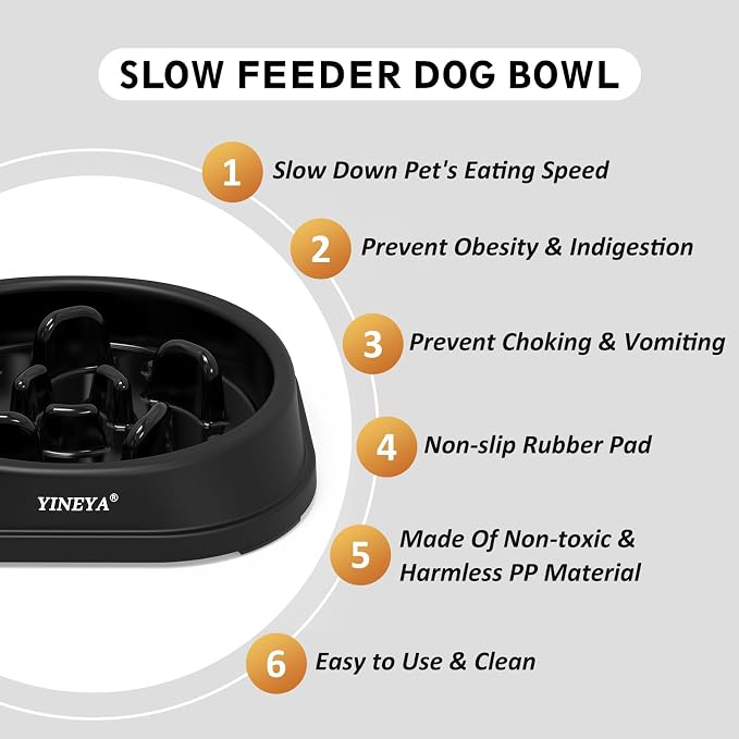 YINEYA Anti-Choking Slow Feeder Dog Bowls Small Size Dog, Slow Feeder Cat Bowl, Supplies and Puzzle for Pet - Image 2