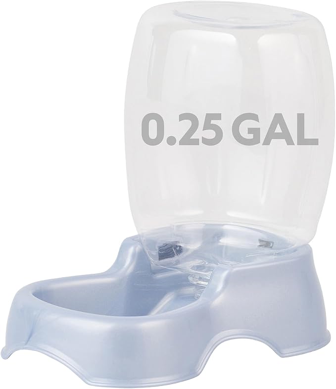 Petmate Pet Cafe Water Dispenser, XS, 0.25 GAL, Pearl Ash Blue, 7.3in | USA Made Gravity Waterer with Easy Grab Base for Cats and Dogs by Petmate