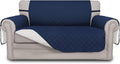 Easy-Going Reversible Loveseat Couch Cover for 2 Cushion Couch Sofa Cover for Dogs Water Resistant Furniture Protector with Foam Sticks Elastic Straps for Pet (Loveseat, Navy/Ivory) | Machine Washable Slipcover For Dogs, Water Resistant Furniture Mat F... by Easy-Going