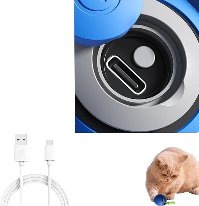 Speedy 2.0 Tail Interactive Cat Toys for Indoor Cats, Automatic Cat Toy with Tail, Electric Rolling Ball on Carpet,Cat Toys for Bored Indoor Adult Cats (Blue) - Image 4