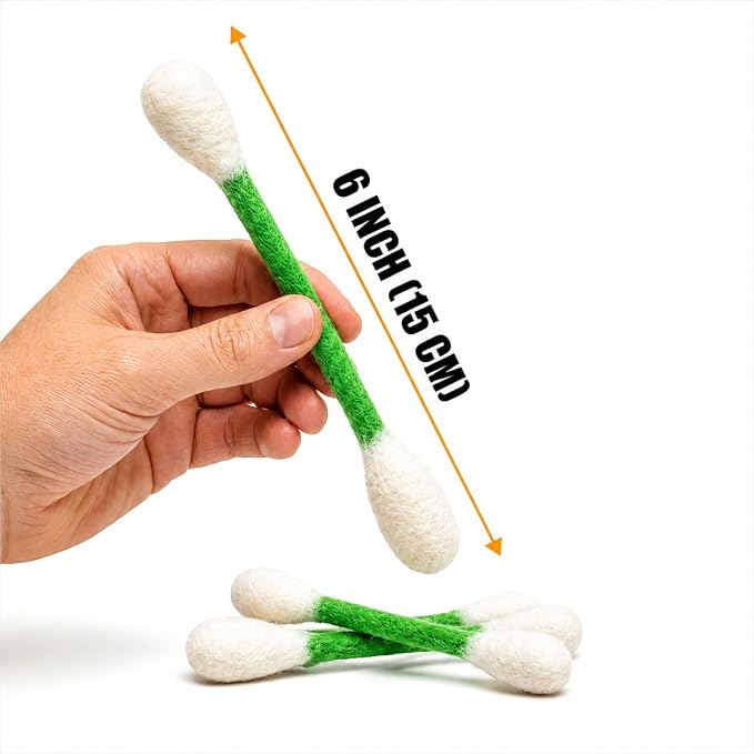 Glaciart One Swabs Cat Toys with Catnip - 6 Pk | Durable for Chew, Cute Cat Toys Interactive Kitty for Boredom, Exercise, & Play | Filled w/Organic Catnip for Anxiety & as Digestive Aid | Gift Idea - Image 2