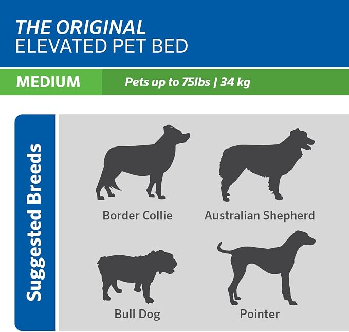Coolaroo Original Elevated Dog Bed - Breathable Off-The-Ground Pet Bed with Cooling Fabric, Joint Relief & Moisture-Resistant Fabric, 100% Recyclable, Easy Clean, Gunmetal, Medium - Image 6