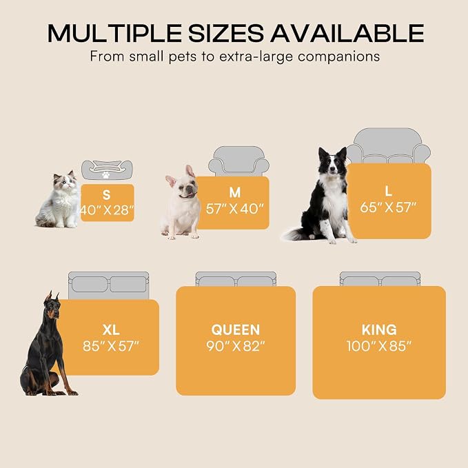 Luciphia Waterproof Dog Blanket Reversible Sherpa Fleece for Small Dogs Cat | Soft Print Pet Blanket Washable Pee Proof, Furniture Protector for Couch Sofa Bed Car, Cozy Throw(57" x 40", Grey Paw) - Image 7