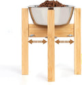 Elevated Dog Bowl Stand Adjustable Dog Food Holder 10”H Medium Bamboo | 10” Elevated Dog Bowl Stand, Medium Dogs, Adjustable, Fits 7”-10” Bowls, Single Bowl Holder, Natural Bamboo, Classic by HTB