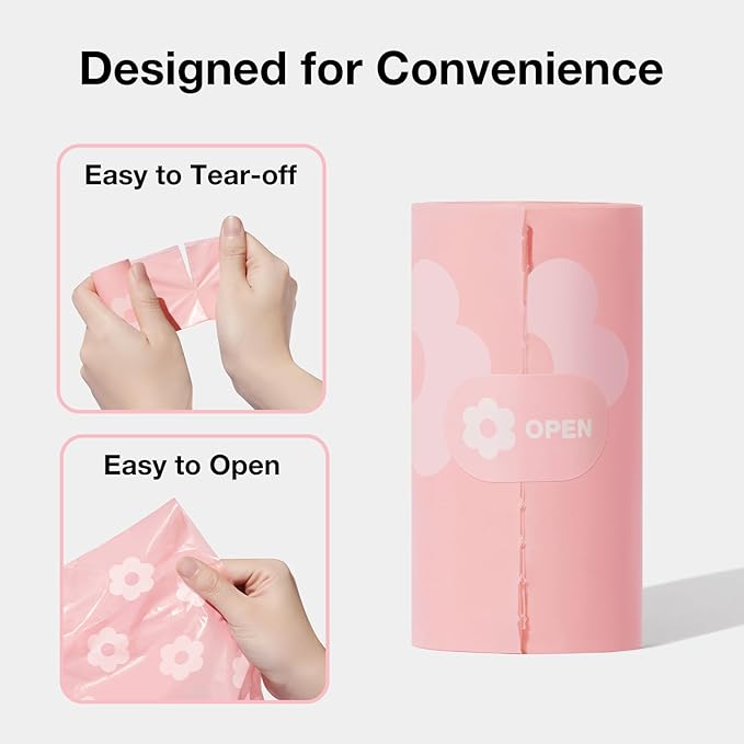 VETRESKA Dog Poop Bags Dispenser with Lavender Scented Bags, 105 Counts | Leak Proof and Extra Thick Pet Waste Bags for Walking Dog and Cats Litter, 1 Bag Holder and 7 Rolls - Image 2