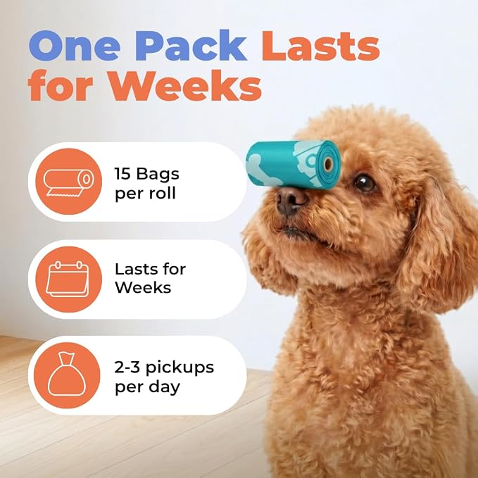 Best Pet Supplies Poop Bags for Dogs - Turquoise, 150 Count | Scented, Leak-proof, Easy-Tear perforations, 15 Thick Bags per roll, Outdoor Walking & Travel, Fits Standard Holders - Image 6