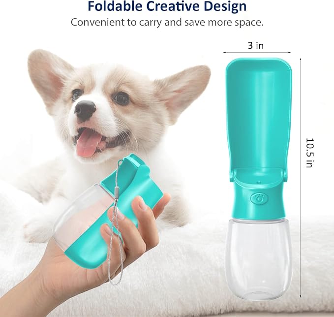 WePet Foldable Portable Dog Water Bottle Puppy Water Dispenser with Drinking Feeder, 12 OZ, High-Temperature Resistant Leak Proof for Pets Outdoor Walking, Hiking, Travel, Food Grade Plastic BPA Free - Image 3