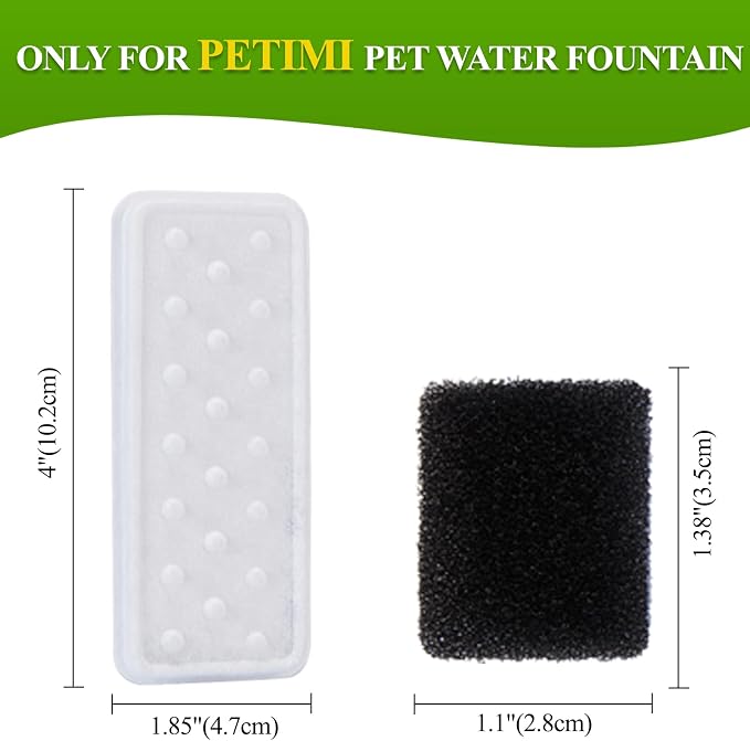 PETIMI Accessories Set (Replacement Filter & Water Pump Sponge) for Pet Water Fountain- 6 pcs Packed Filters and 6 pcs Packed Sponges, Fits PETIMI 2 Gallons and 3 Gallons Pet Fountain Series - Image 6