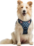 rabbitgoo Dog Harness, No Pull Medium Sized with 2 Leash Clips, Pet Vest | No Choke with Handle, Adjustable Soft Padded, Reflective, Easy Control for Walking, Blue Star, Medium by rabbitgoo