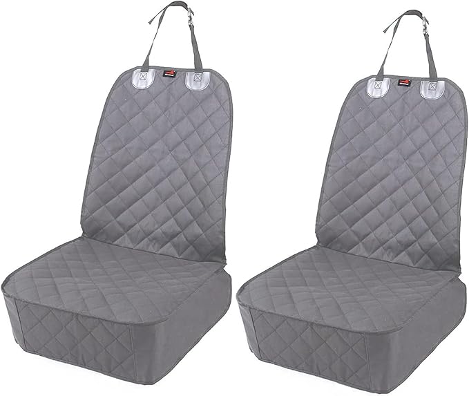 HONEST OUTFITTERS Dog Car Seat Cover 2 Pack, Waterproof Front Seat Car Cover for Cars, Trucks, and Suvs, Pet Front Cover for Cars, Nonslip Dog Seat Cover Grey by HONESTOUTFITTERS