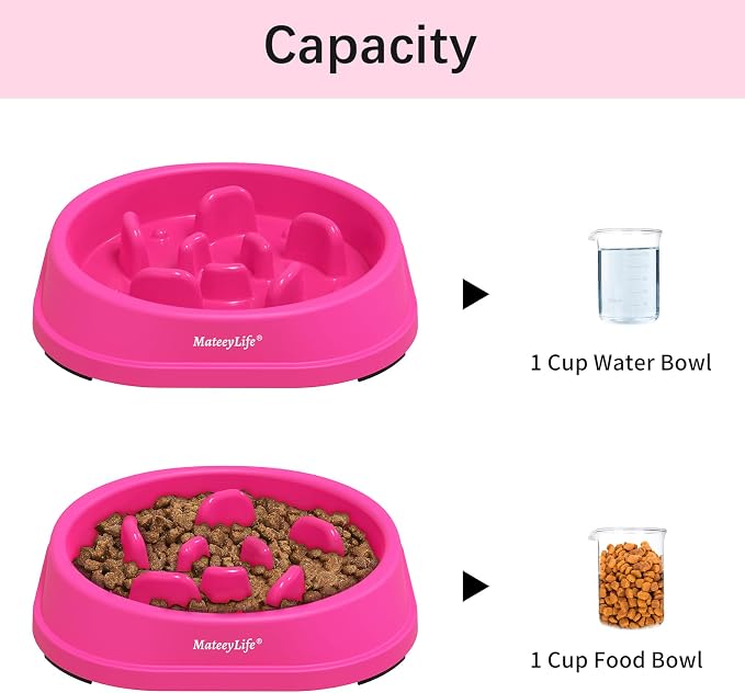 MateeyLife 1-Pack Slow Feeder Dog Bowls, 1 Cup, Dog Puzzle Feeder Bowl | Food-contact safe, dishwasher safe, non-slip base, maze design, for fast eaters, for dogs and cats, daily mealtimes - Image 5