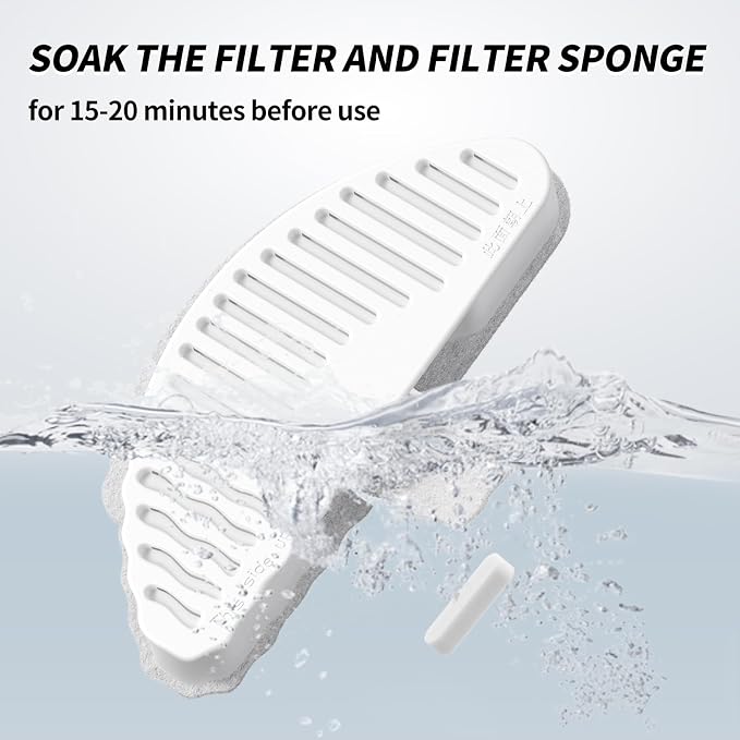 uahpet Official Water Fountain Filters Upgraded 6 Filters & 12 Sponges for 67oz/2L Automatic Pet Fountain - Image 7