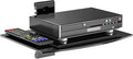 WALI Floating TV Shelf, 1 Tier Glass Projector Shelf for DVD Players, Routers, Game Consoles, Cable Boxes, Living Room Decor, Wall Mount Shelves Hold Up to 17.6lbs (CS201B), 1-Shelf, Black by WALI