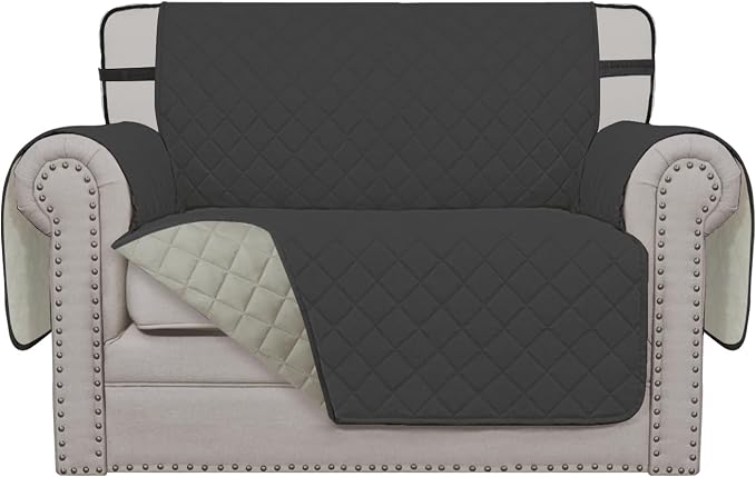Easy-Going Reversible Couch Cover, Chair 30 in, Dark Gray/Beige | Machine Washable Slipcover For Dogs, Water Resistant Furniture Mat For Living Room, Non-Slip Sofa Cover, Pet Friendly by Easy-Going